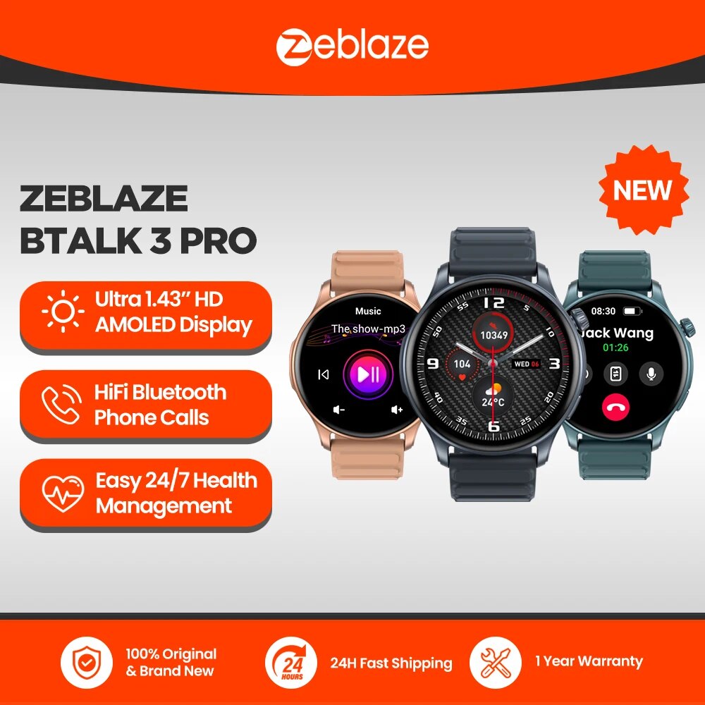 Gps Running Watch - New Zeblaze Btalk 3 PRO 1.43