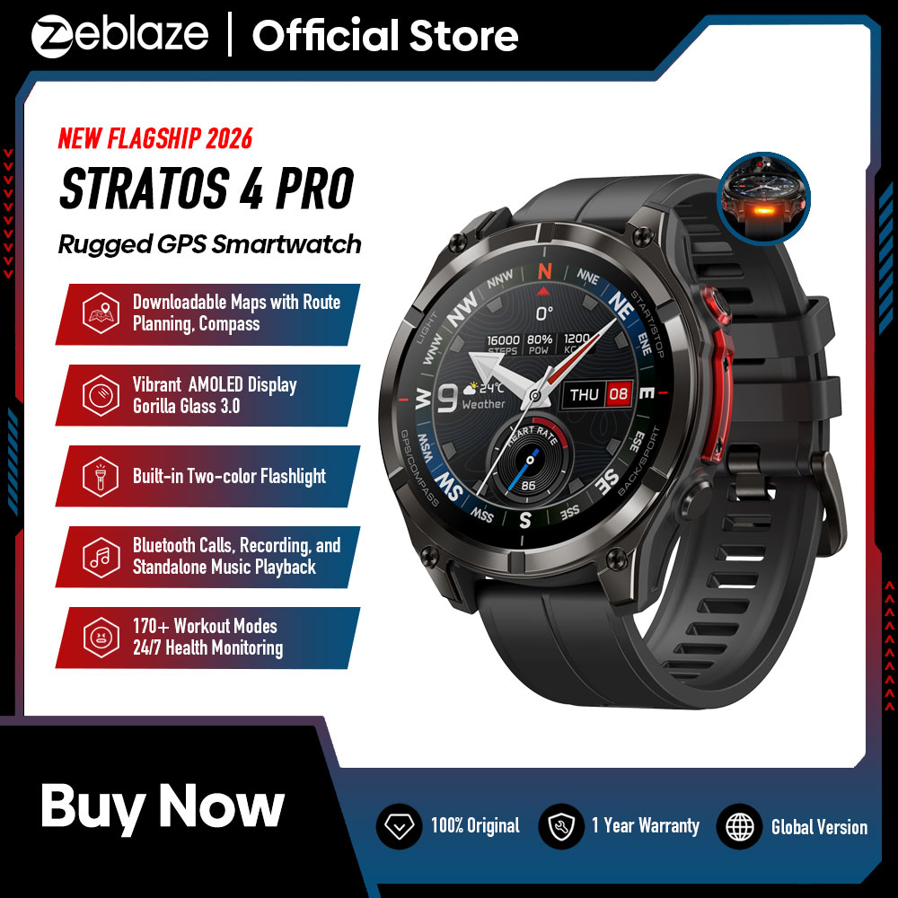 New Zeblaze Stratos 4 PRO AMOL - Gps Running Watch ulasan dan harga