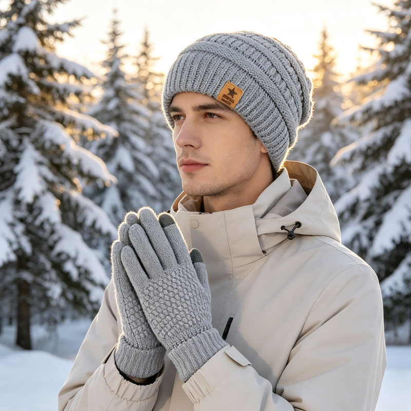 1-5PCS Winter Hat Gloves Set F - Running Gear For Winter ulasan dan harga