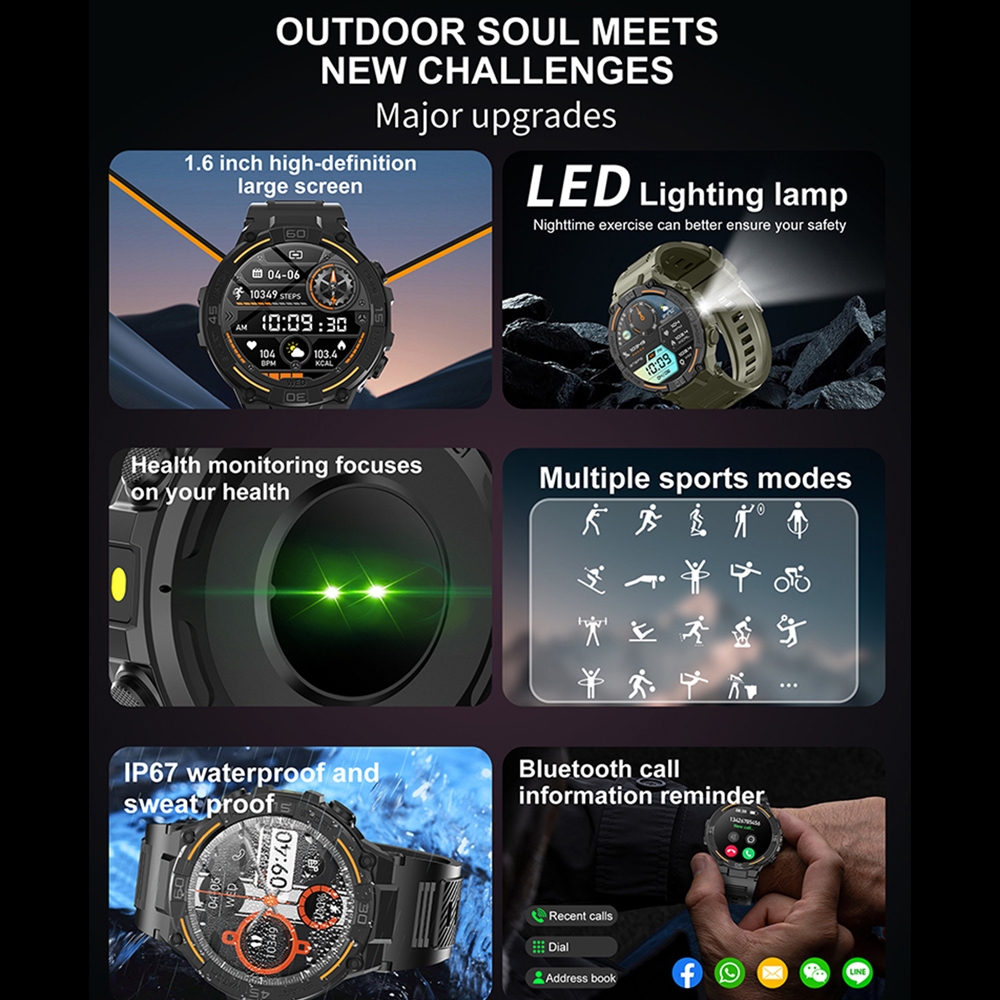 Outdoor Military Rugged Smartw - Gps Running Watch ulasan dan harga